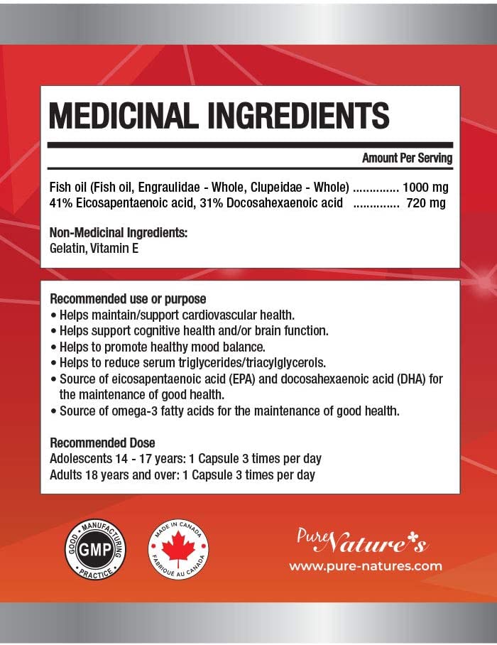
                  
                    E-rTG Omega 3 | Fish oil | 1000mg - PNC Pure Natures Canada
                  
                