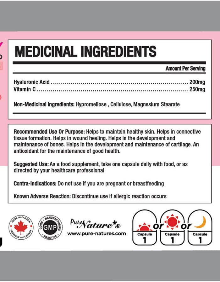 
                  
                    Hyaluronic Acid | Healthy Beauty | 200mg - PNC Pure Natures Canada
                  
                